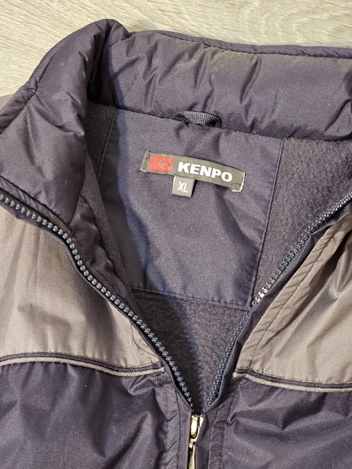 Mens Kenpo Jacket XL Full Zip Hooded Insulated Size XL Navy Gray Jacket - Image 4 of 4
