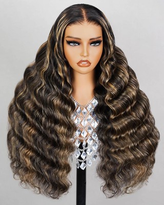 12A Balayage Highlight Glueless Wigs Human Hair 6x5 HD Lace - Main Image