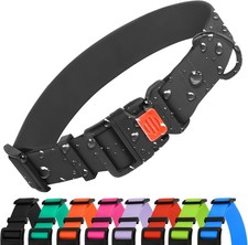 Waterproof Dog Collar Silicone,Plastic Collar Odor-Resistant 14"-18", Black