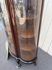 66903 Antique Leaded Glass Oak Bow Front China Cabinet — photo 10