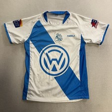 Puebla FC Soccer Jersey Volkswagen Liga MX White Blue Men’s Size Small Vintage