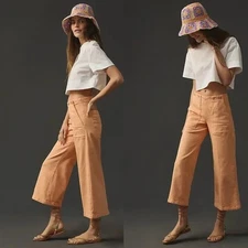 anthropologie The Kit Cropped High-Rise Wide-Leg Trouser Jeans by Pilcro 30