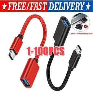 USB-C Type C Male to USB 3.0 Type A Female OTG Adapter Converter Cable Cord LOT