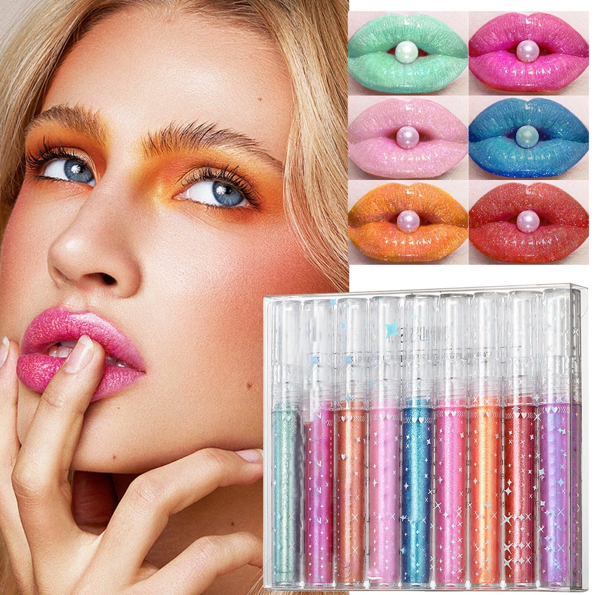 Glitter Lip Tint Lips Tattoo Loose Powder for Lip Gloss Shimmer