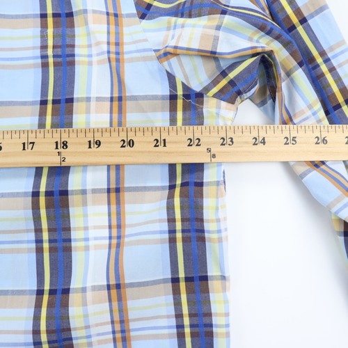 Bruun & Stengade Dress Shirt Men's size 17.5 Windowpane Plaid Button Down Prep - Picture 5 of 8
