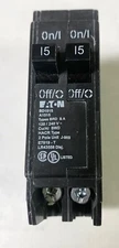 EATON CUTLER HAMMER BD1515 Type BR BRD 2 Single Pole 15 AMP Duplex
