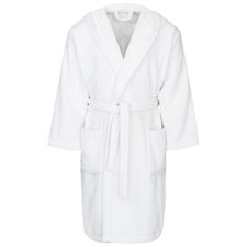 Bademantel 100% Baumwolle Kapuze 400g/m² extra langer Gürtel weiß Moon Classic
