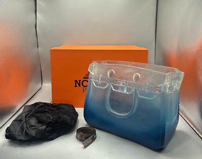 Nothing Personal Hermes Birkin Bag Flower Vase Clear Potsperity in Blue