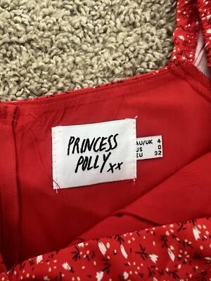 PRINCESS POLLY WOMEN'S RED & WHITE FLORAL RUFFLE MINI DRESS SIZE 0 | eBay