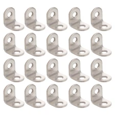 20 Pcs Stainless Steel Corner Code Shape Angle Bracket 40mm Metal Brackets