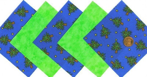 20 4 inch Christmas Tree Green Fabric Quilt Craft Squares 100% Cotton osr3 - Picture 3 of 4