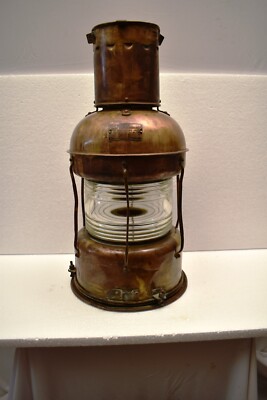 Vintage Nippon Sento Copper Ship Lantern Not Under Command Light