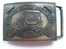vintage belt buckle Henry Ford Detroit Record Model T Year Automobiles