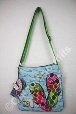 NEW Sun N Sand Paul Brent Beach Flip Flops Coral Crossbody/Shoulder Bag