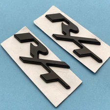 2X RT Emblems Side Fender R/T Black Nameplate Badges For All Car Truck Universal
