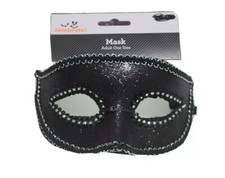 Way To Celebrate Halloween Black Glitter Masquerade Mask Costume Brand New
