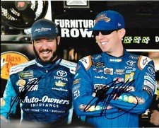 2019 Kyle Busch & Martin Truex Jr Dual NASCAR JGR Signed 8x10 Photo COA