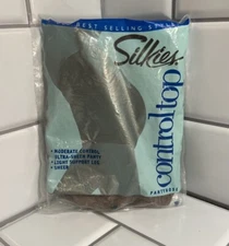 Silkies Pantyhose Control Top Medium Beige Honey Nylons #070602 New in package