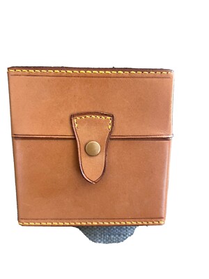 VNTG Brown Box Genuine Leather, Tuttle & Clarke, Cologne Etc Toiletry Kit.