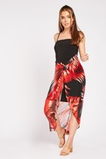 New Bodyflirt Burnt Red Palm Sarong Style Summer Holiday Dress PLUS Size 16-18