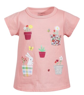 first impressions baby girls size 3-6 months pink Easter bunny Spring shirt New