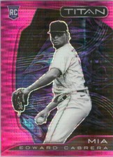 2022 Panini Chronicles Titan #6 Edward Cabrera RC Marlins Rookie SP Pink Pulsar