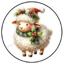 CHRISTMAS SHEEP ENVELOPE SEALS LABELS STICKERS PARTY FAVORS
