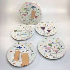 Modern Cocktail Salad Dessert Plates Rosanna Dish Set Of 4 In Box