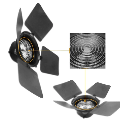 Foco de vidrio redondo lente Fresnel IP23 grado de protección cubierta de lámpara de tungsteno - Imagen 6 de 8