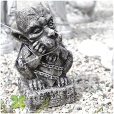 Gargoyle Steinguss Figur-923 Drache Dekoration Figur Gartendeko Statue H-38cm