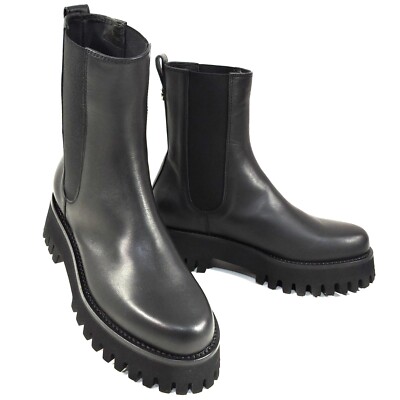 CASADEI   WOMEN'S BLACK LEATHER COMFORT CHELSEA STYLE FASHION BOOTIE