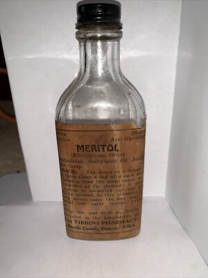 Vintage The Tibbons Pharmacy Meritol Medicine Bottle