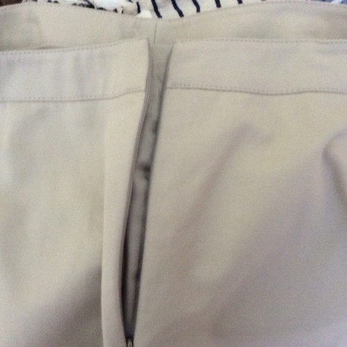 Lafayette 148 New York Beige Side Zip Stretch Pants Size 14 Cropped Bleeker EUC - Picture 10 of 12