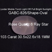 103 Carat Natural Transparent Rose Crystal Quartz 6 Ray Star Oval Shape Gemstone