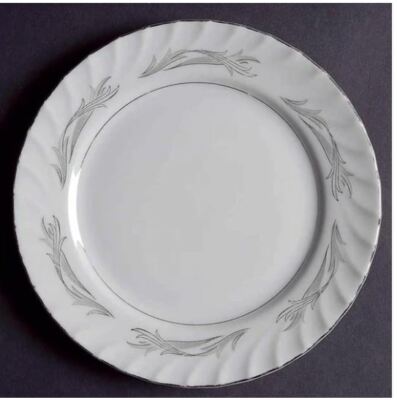 Individual Salad Plate Platinum Scroll #3643 by HARMONY HOUSE CHINA Width 7 3/4''
