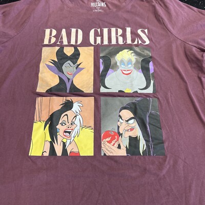 Disney Villains Bad Girls Purple T-Shirt Size 1X Short Sleeve | eBay