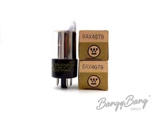 2 Vintage Westinghouse 6AX4GTB Power Damper Diode TV Receiver Audio Vacuum Tube