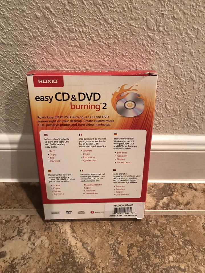 Roxio Easy CD & DVD Burning 2 Windows Software Newest Version Retail Sealed - Image 2 of 2