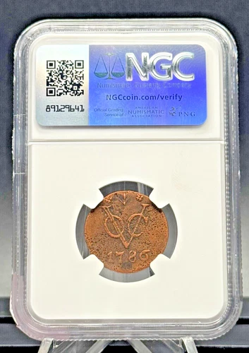 1786 VOC Dutch Duit ⚓ NY Colonial Coin – Dutch East India NGC Certified 🇳🇱