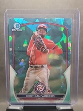 2023 Bowman Chrome Sapphire Cristhian Vaquero Aqua Refractor Prospect #/99, Nats