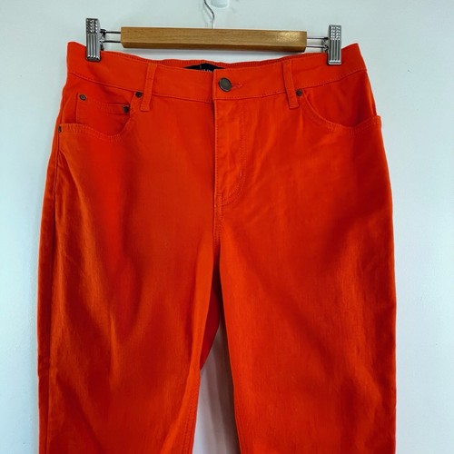 Boden Size 12 Orange Skinny Leg Denim Jeans UK Designer - Picture 2 of 12