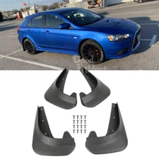 For Mitsubishi Lancer Black 4Pcs Front & Rear Car Fender Flaps Splash Mud Guards