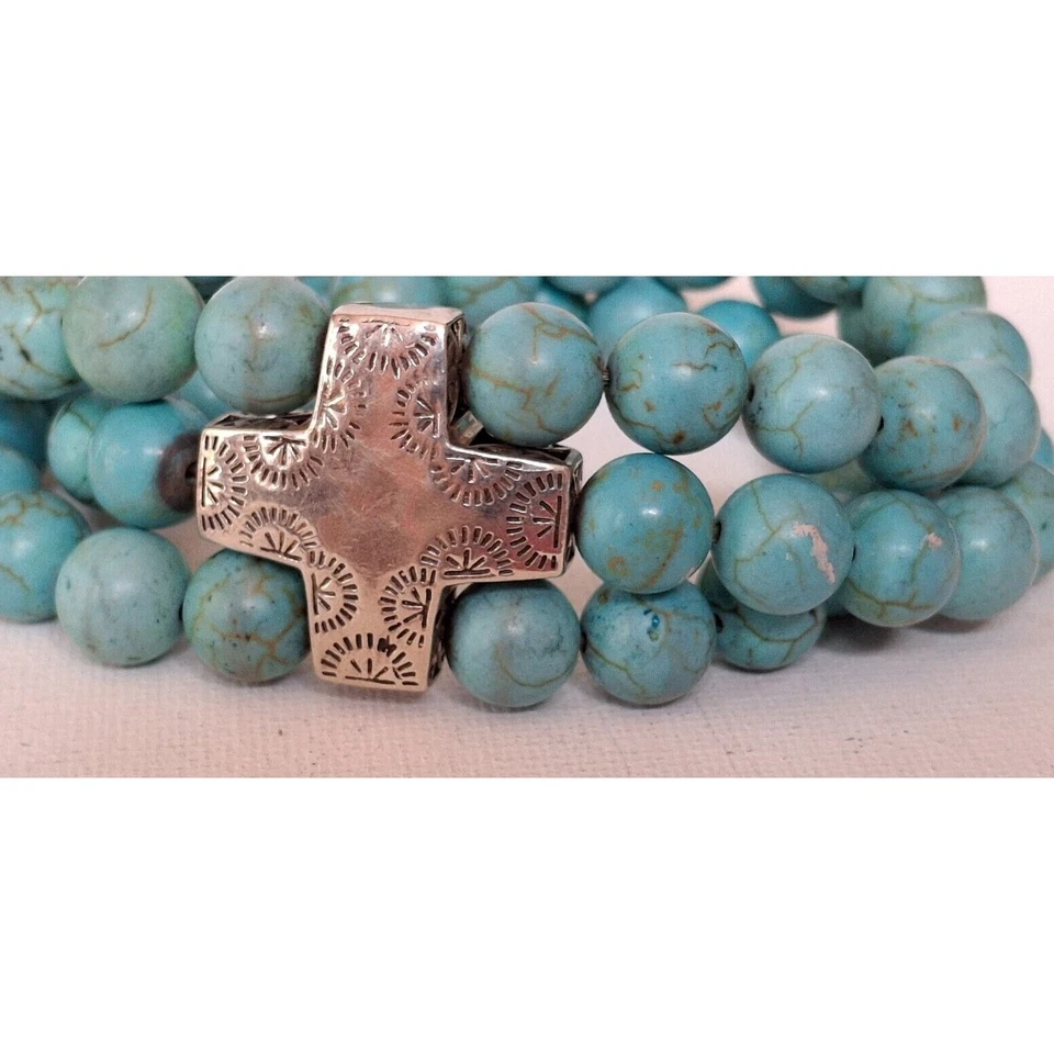 SILPADA 925 STERLING SILVER 3 STRANDS TURQUOISE  BRACELET SKY - Image 2 of 4