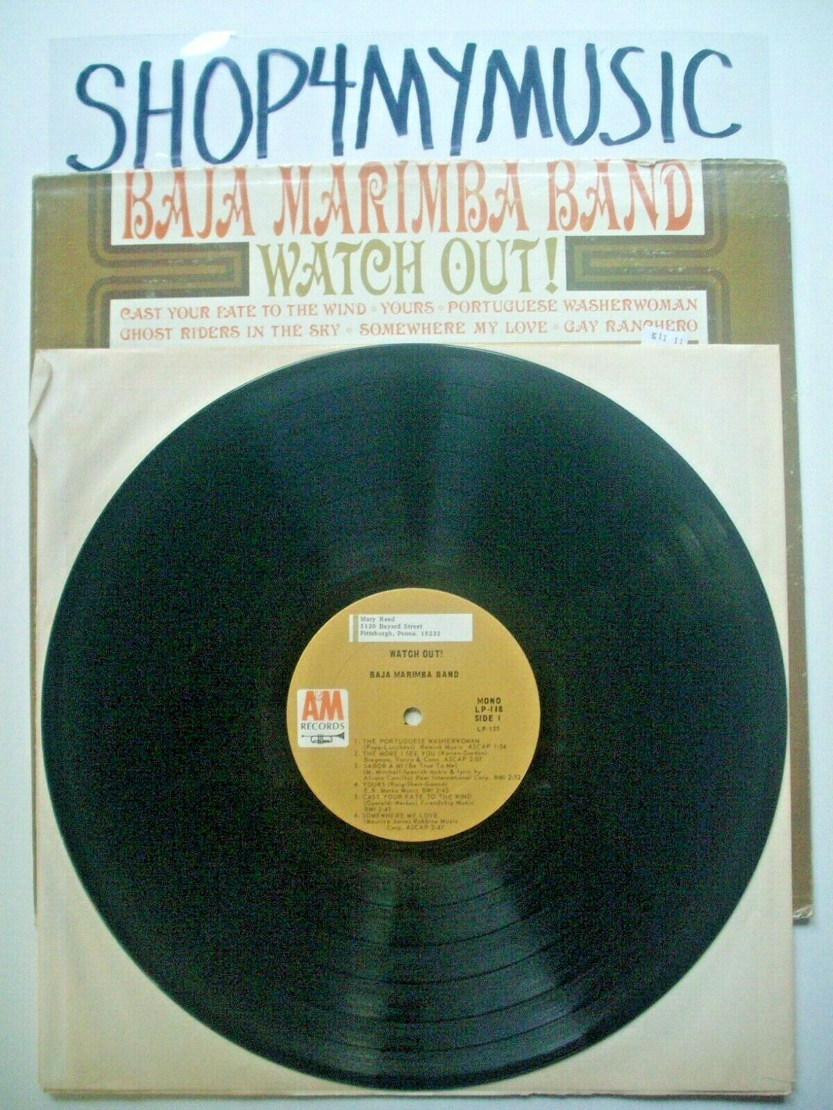 BAJA MARIMBA BANDWATCH OUTA & M 118 LP CAST YOUR FATE & GHOST RIDERS