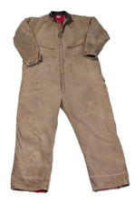 VTG Carhartt Coveralls 54R Brown Quilted Insulated USA X01 BRN Duck Canvas