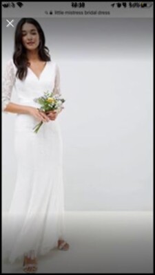 Little Mistress Wedding Dress Size 12 UK