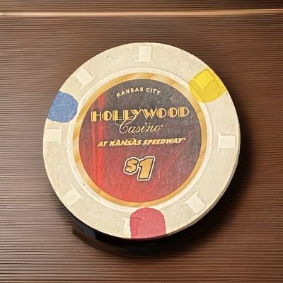 #ad Vintage Poker Chip $1 Hollywood Casino Kansas Speedway Kansas City MO $4.00