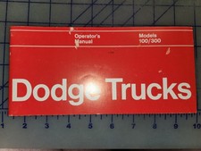 1972 Dodge Pickup Truck Owners Manual Original
