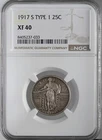 1917-S  25C STANDING LIBERTY SILVER QUARTER  "TYPE 1"  NGC XF40  #8405237-033