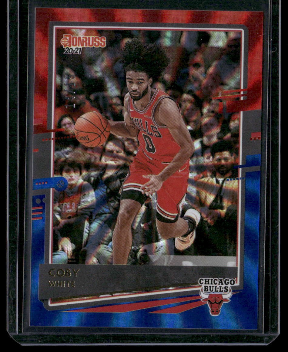 2020-21 Donruss #148 Coby White Holo Red and Blue Laser #/15